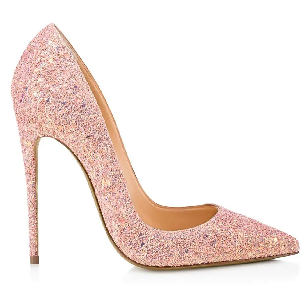Pink Glitter Shinny Stilettos High Heel Shoes Popular High Heel