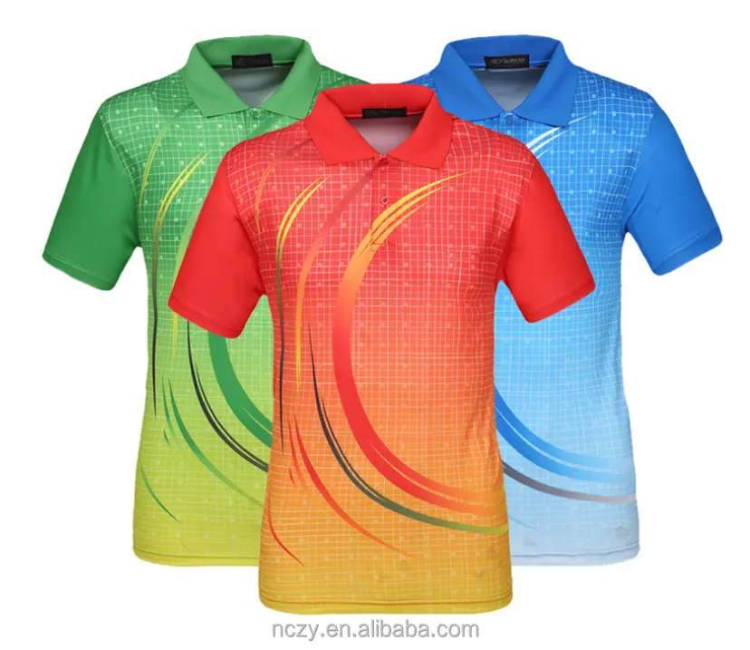 Polo personalizado de primera clase para hombre, camisa deportiva con impresión Digital, combinación de colores, 100% poliéster