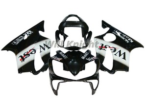 Honda için Fairing CBR600F4i 01-03 CBR 600 f4i 2001 2002 2003 Siyah Beyaz Batı - Product Image 2