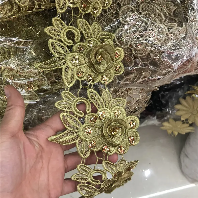 2018 nouvelle arrivée broderie conceptions 3d fleur dentelle pour vêtements