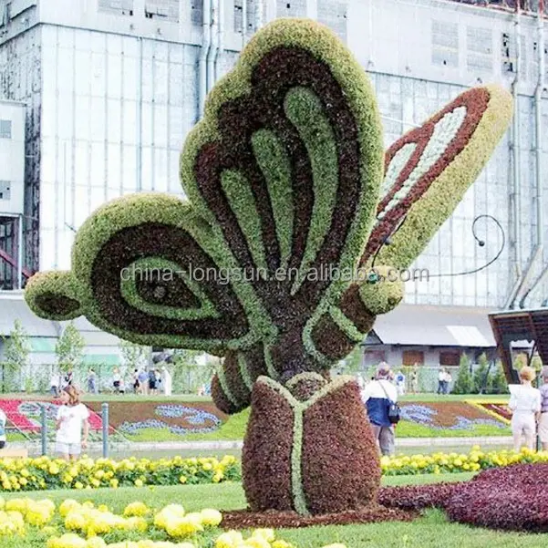 LSWS15122608 manufacture wholesale artificial buxus topiary butterfly for gard landscaing decoration