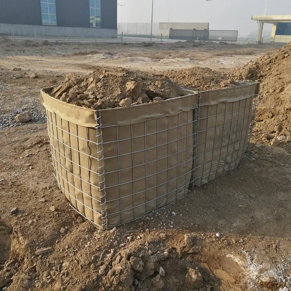 Bastion défensif/barrière défensive en béton/barrières de sécurité de mur de sacs de sable de grillage à vendre
