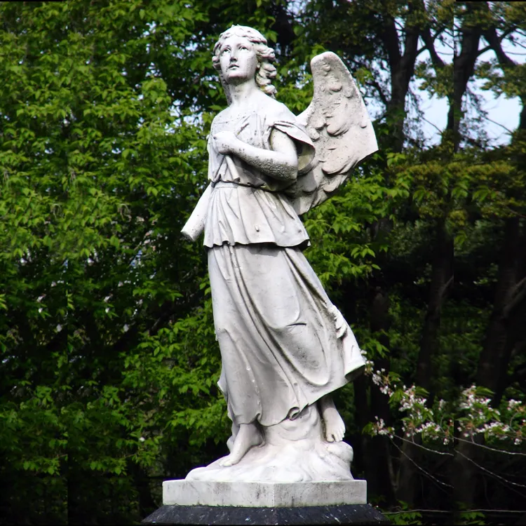 Statua del sud di abaya angelo in marmo con statua di ali rotte per i musei del tempio