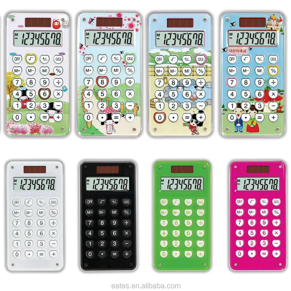 8 digits decorative cartoon painting electronic gifts calculator with maze game