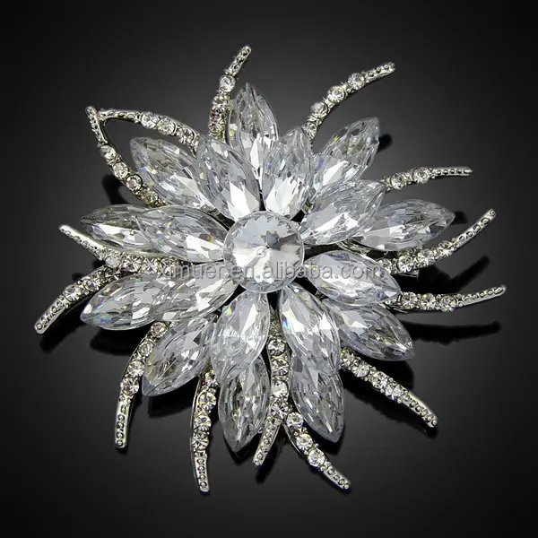 2015 última venta al por mayor de diamantes de imitación broche de cristal