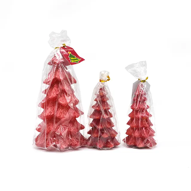 Velas de Navidad perfumadas de eucalipto cónicas multicolores con forma de árbol superventas Velas de Navidad con aromas de árbol de pino