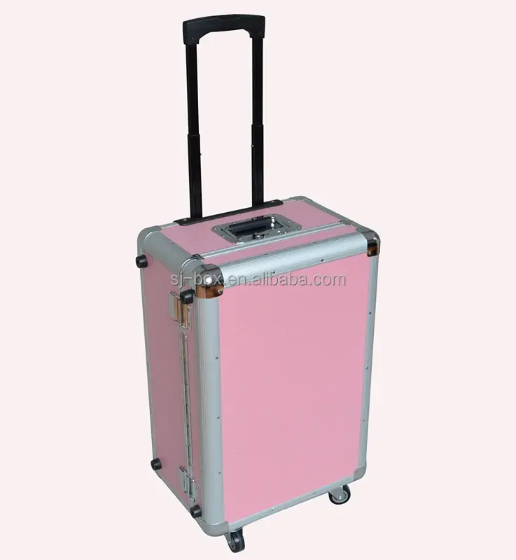 Carrello portabagagli valigia Trolley in alluminio rosa