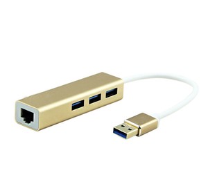 Mini adattatore diretto in fabbrica in alluminio e ABS RJ45 Ethernet rete Lan adattatore con 3 porte USB 3.0 mozzo cablato tipo per Windows Made - Product Image 5