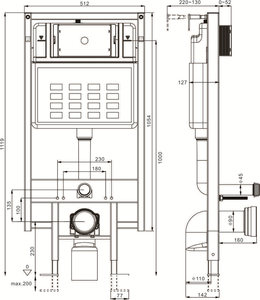 空气冲洗双按钮隐藏气动厕所隐藏式水箱，用于壁挂式厕所 - Product Image 5