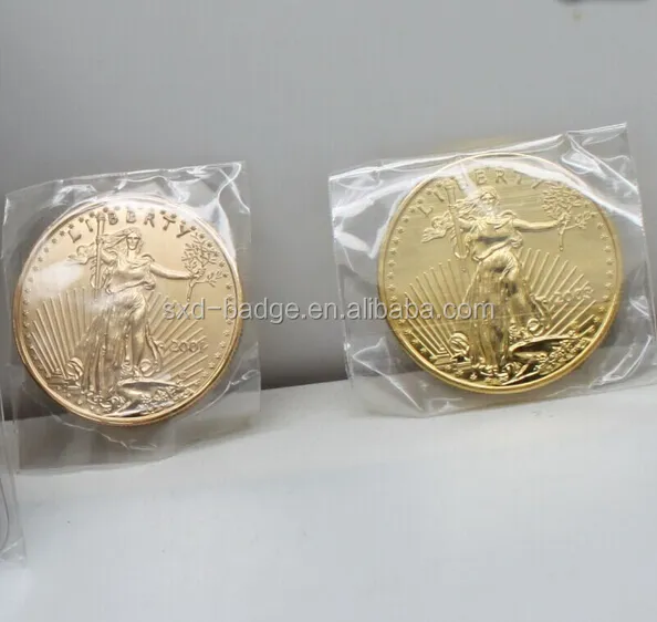 Falso de la Reina elizabeth de tungsteno chapado en oro moneda en stock /1 onza de American eagle de moneda de oro