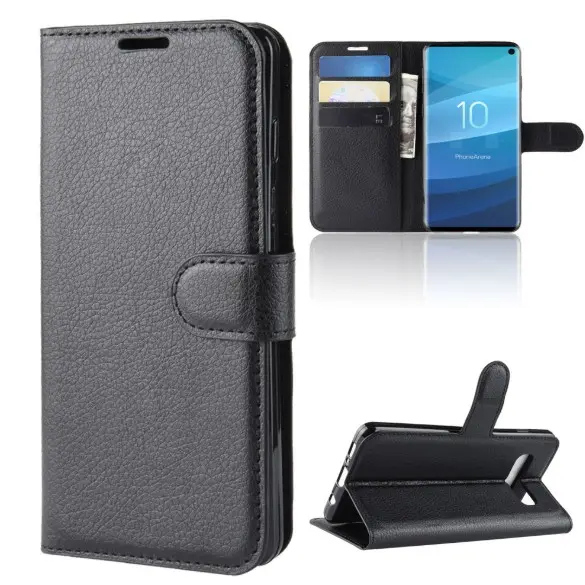 Untuk Samsung S10 S9 Plus Dompet Case PU Leather Case Dompet Penutup Belakang Kantong dengan Slot Kartu