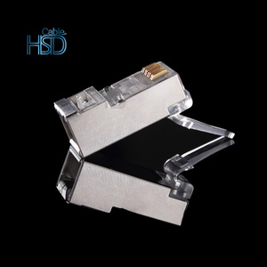 100 adet/torba Cat6 FTP korumalı Ethernet konektörü Rj45 8p8c ağ kablosu konnektörleri açık Inline <span class=keywords><strong>Lan</strong></span> erkek konnektör Cat6 fiyat