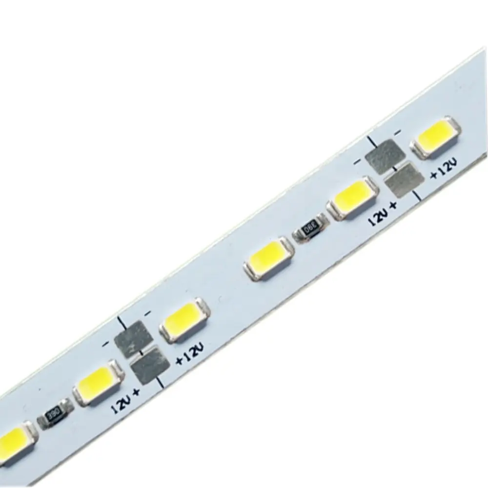 Tira de luces LED rígida de alto brillo, 12V, 24V, CC, aluminio, 72 leds, 12mm, SMD 5630, 5730