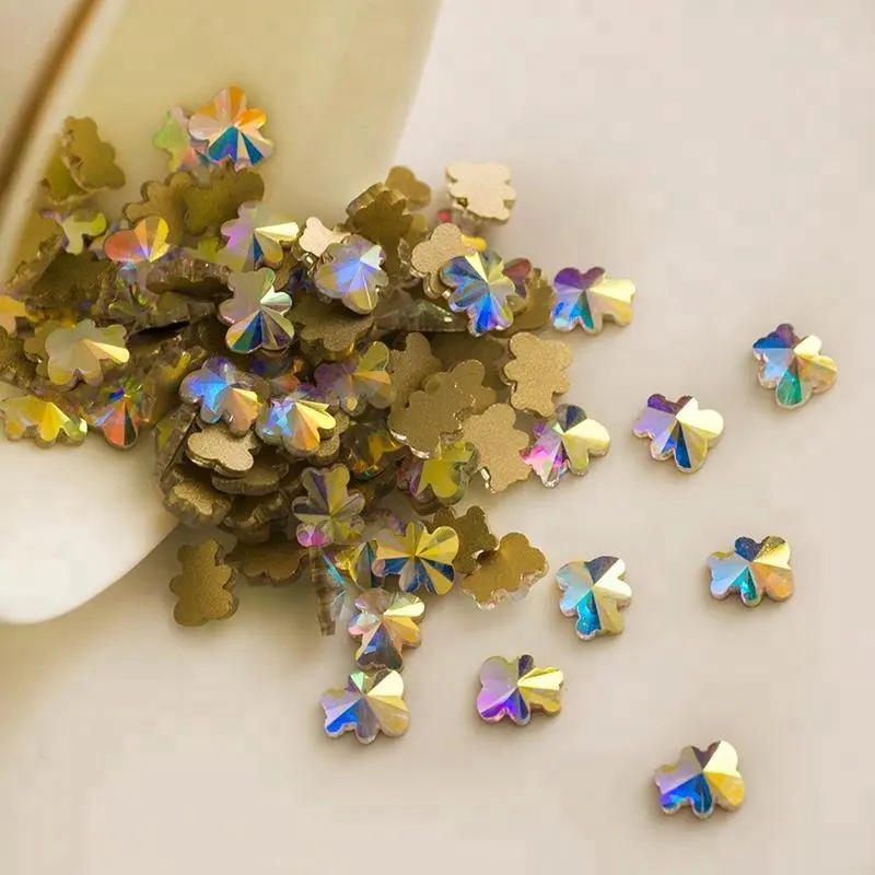 Lindo oso forma flatback diamantes de imitación de cristal para uñas a granel