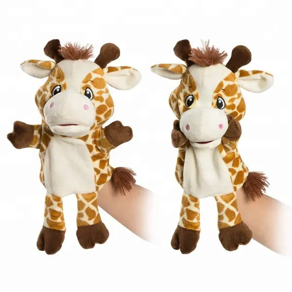 La marca CE lindo de La jirafa de peluche de juguete para los niños 2019 educativo nuevo bebé de peluche de juguete jirafa Animal marioneta de mano
