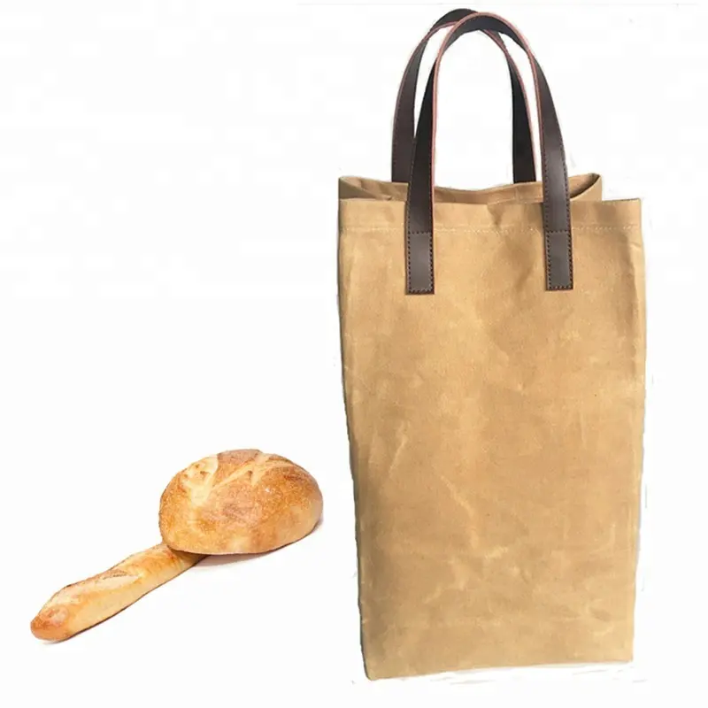 Waxed Canvas Single Bottle Weint räger Einkaufstasche für Picknick reisen im Freien Langlebige Einkaufstasche mit weichem Griff