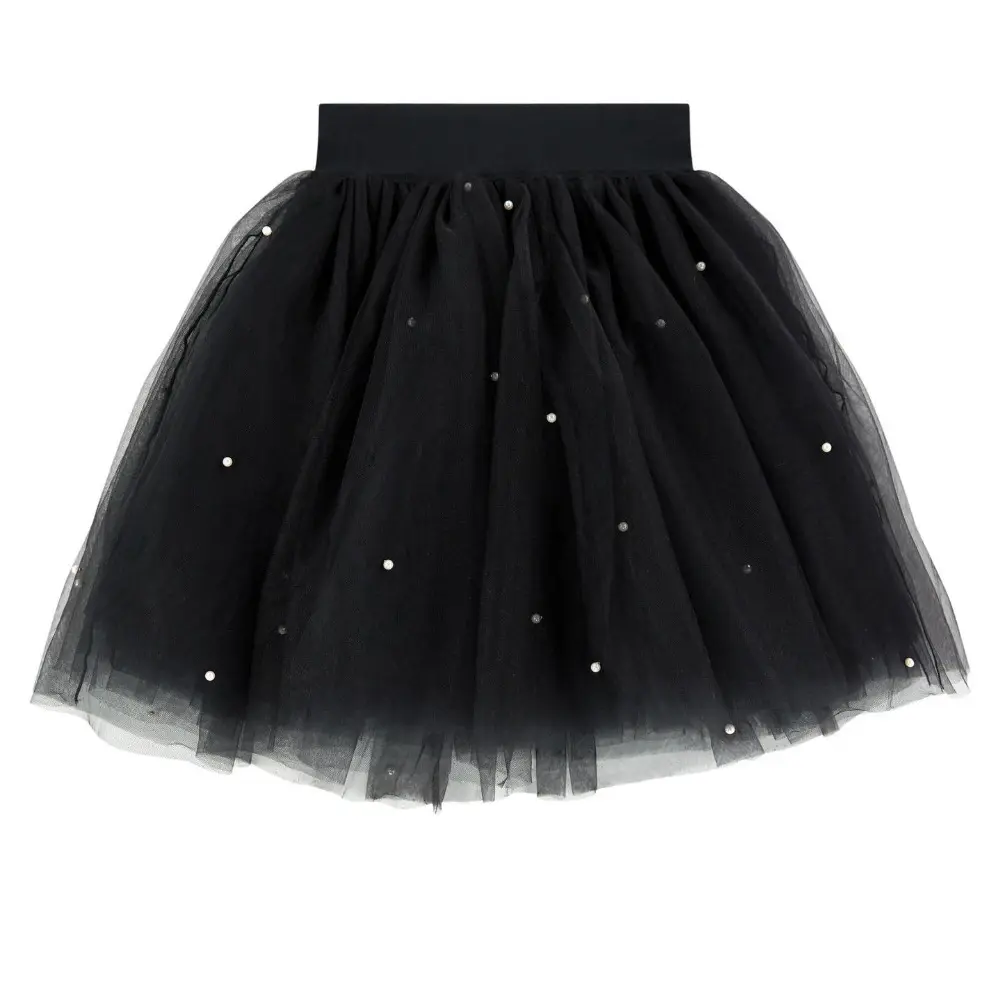 Exclusive shop high-end mini short baby girls black tulle skirt