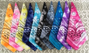<strong>Cheap</strong> Custom Bandana Printing <strong>Rasta</strong> Bandanas Tie Dye Cotton Fabric Head Wrap Scarf Wristbandfor Sale
