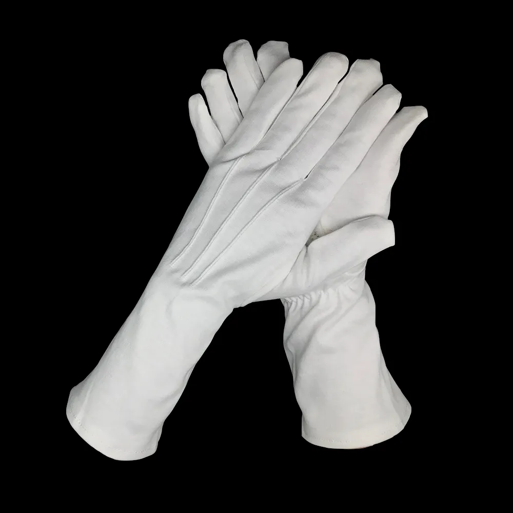 5017 инспекционные парадные хлопковые трикотажные длинные манжеты перчатки с эластичными манжетами
