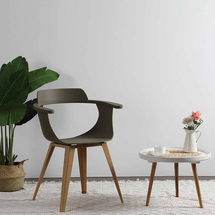 Biaodian Dining Room Furniture Eetkamerstoelen Modern Side Plastic Leisure Cafe Dinning Chair With Wooden Legs