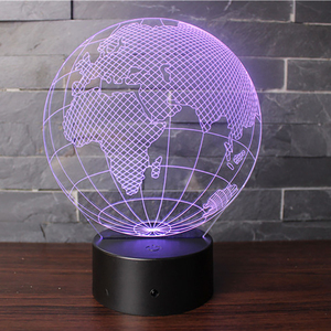 Hot Selling 3D <span class=keywords><strong>Earth</strong></span> Illusion <span class=keywords><strong>Lamps</strong></span> 3D LED Effect Acrylic Art Lamp Night LightとUSB
