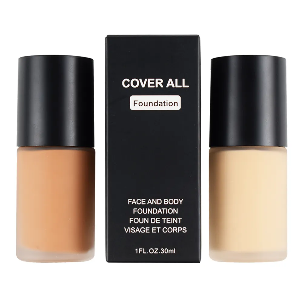 Best No Logo Vegan Matte Fond de Teint à Couverture Totale Maquillage de Marque Privée Fond de Teint Liquide Fond de Teint Femme Noir