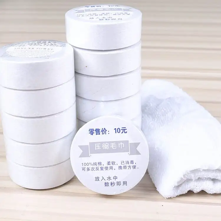 Serviette d'invité compacte 100% coton compressée magique de forme ronde Offre Spéciale de la Chine