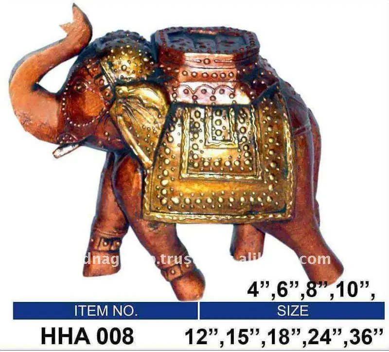 Figuras de animales artesanales de elefante de madera
