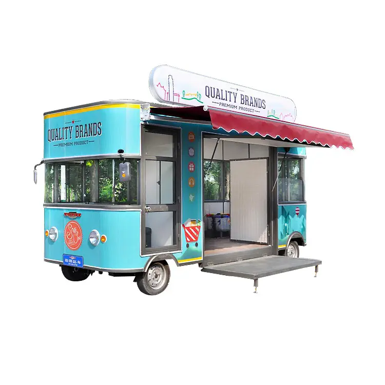 2024 CE elétrico certificado Street View jantar caminhão personalizado europeu Food Cart Food Trailer
