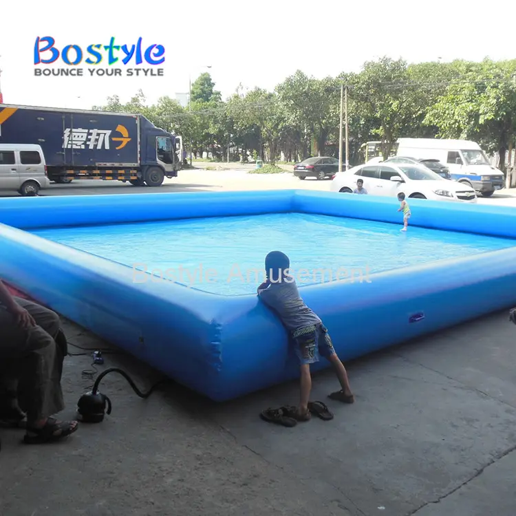 Piscina inflable de lona de PVC para parque acuático, juguetes impermeables de tamaño personalizado con soplador