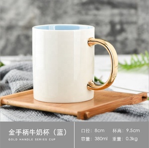 YM425-Creative ใหม่กระดูกจีนที่มีด้ามจับสีทองถ้วยเซรามิกสำหรับคนรักของขวัญ - Product Image 5