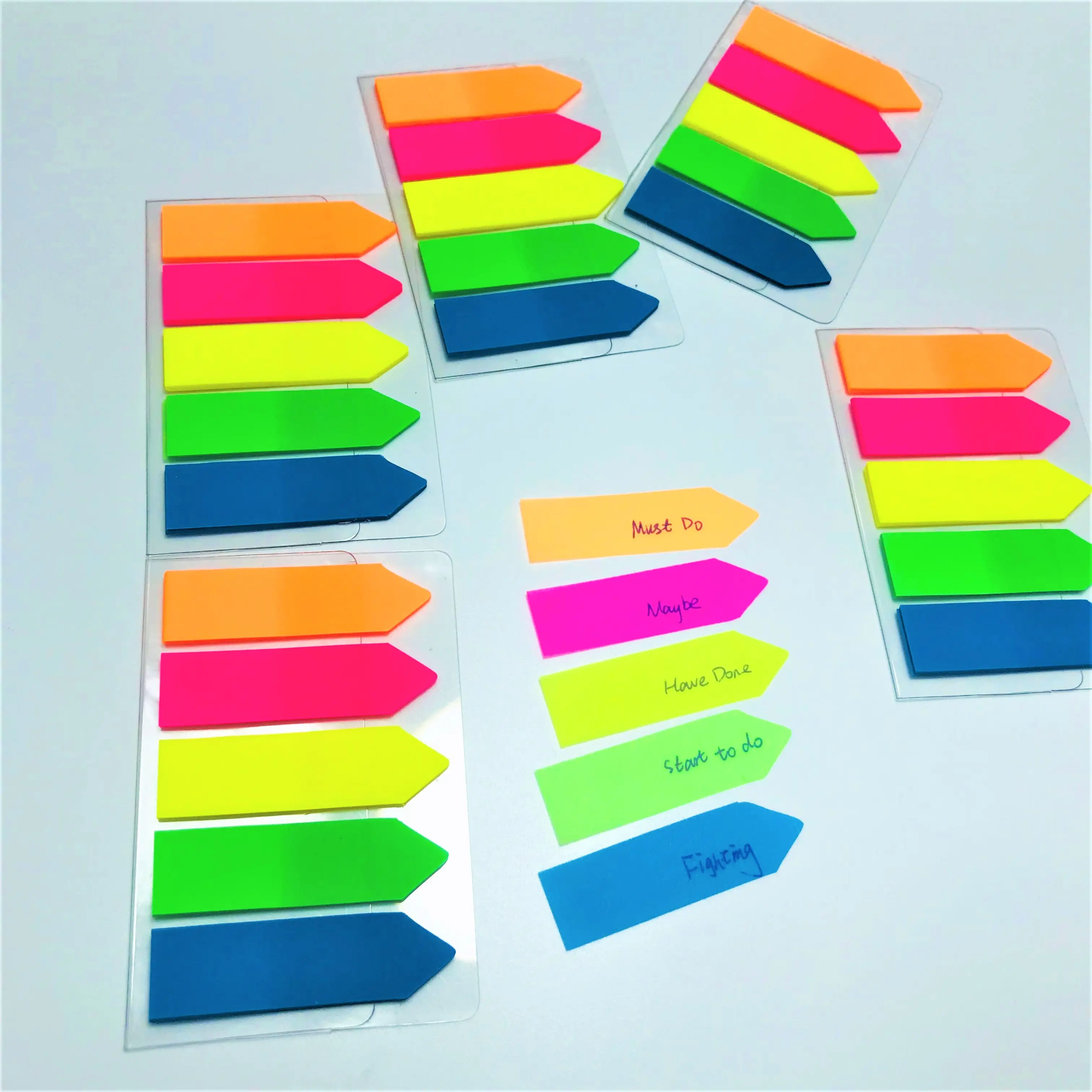 Buntes Plastik notizbuch, das Seitenmarkierungskleber-transparente Kunststoff-Haft notiz erinnert