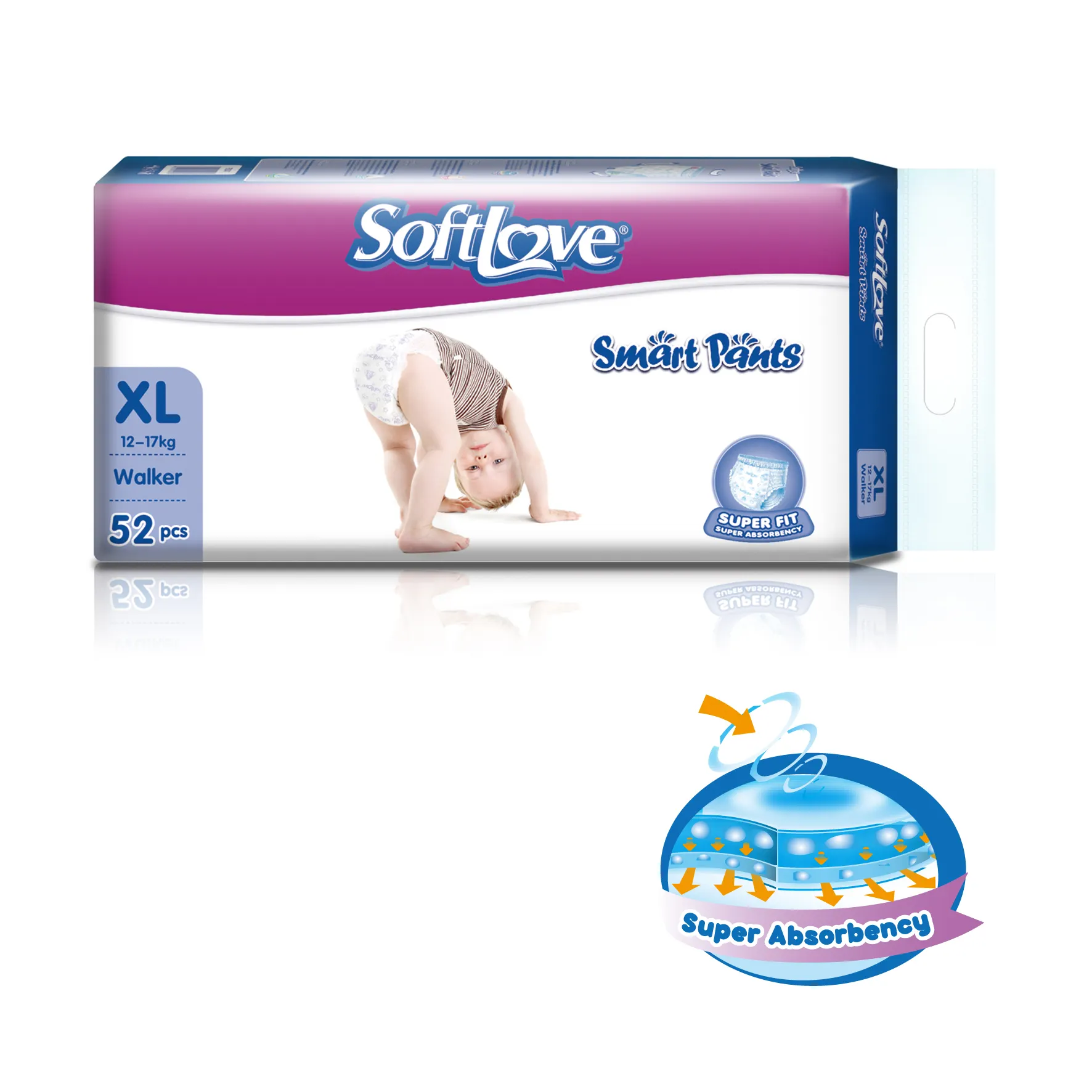 Softlove Diaper Factory XL 7'S China Manufacturers Disposable Pampering Baby Diapers