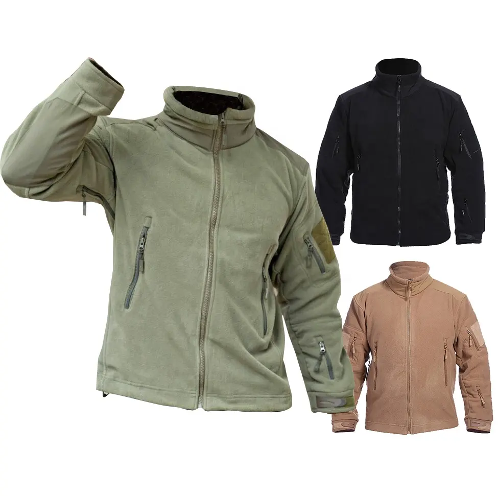 Herren Fleece Outdoor Tactical Jacke Fleece Winter jacke Mantel zum Wandern Reisen Jagd Custom Stickerei Logo