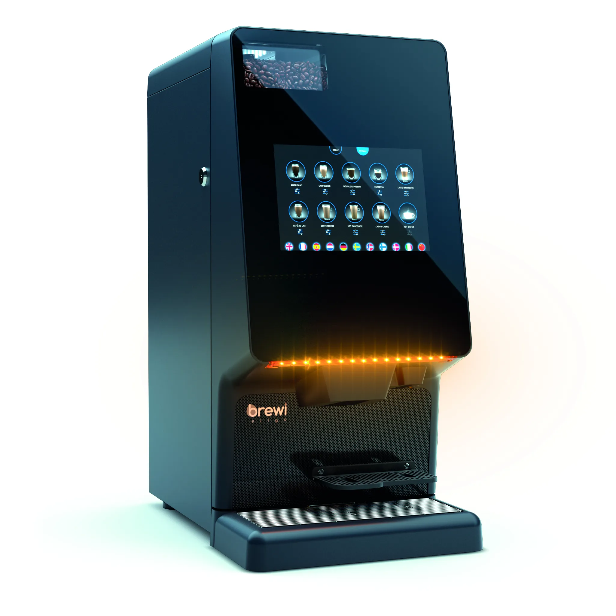 Smart touch screen bean to cup wifi vending coffee machine for cafe bakery