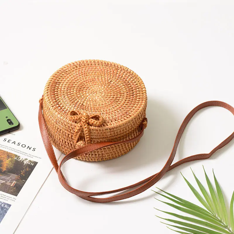 Bolsa de palha transfronteiriça, ponto ns com o mesmo item bolsa rattan mensageiro, cesto de bambu