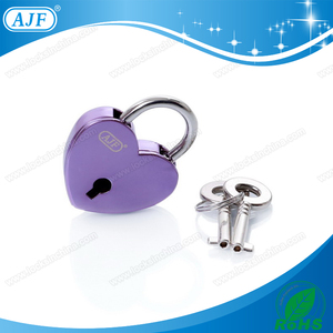 AJF TUV testi geçti yeni popüler küçük renkli dilek aşk kalp kilit çinko alaşım 2 gerçek tuşları 39x30x7.3 A01-001-colorful 23g - Product Image 3