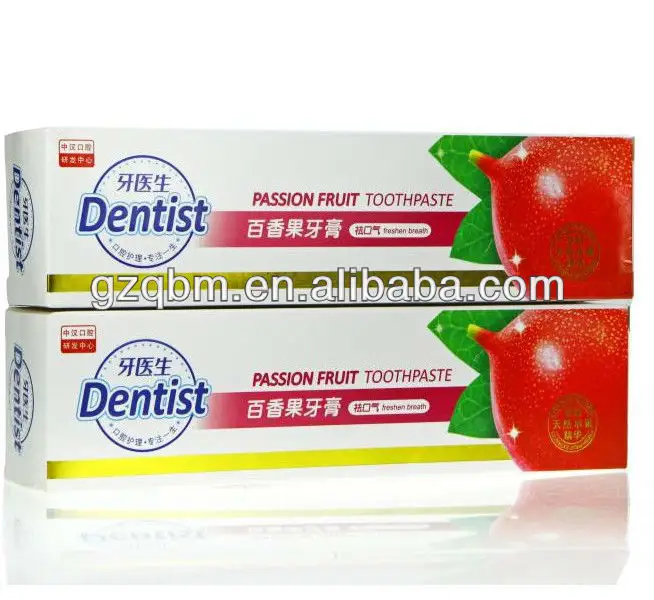 120g Dentista Frutto della Passione Sapore Rinfrescante Sbiancamento Dentifricio (produttore OEM)