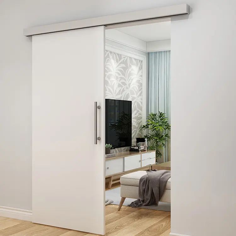 Puerta interior de puerta de madera de último diseño horizontal personalizada, venta al por mayor
