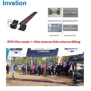 Komplettes UHF RFID Sports Timing Race System Freie Software/Impinj R2000 Chip 4Ports Reader/Boden matten antenne/Dogbone Lätzchen Tag