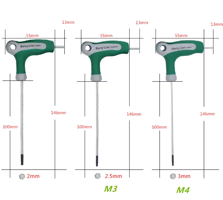 2 bis 10mm T L art kunststoffgriff innensechskantschlüssel set