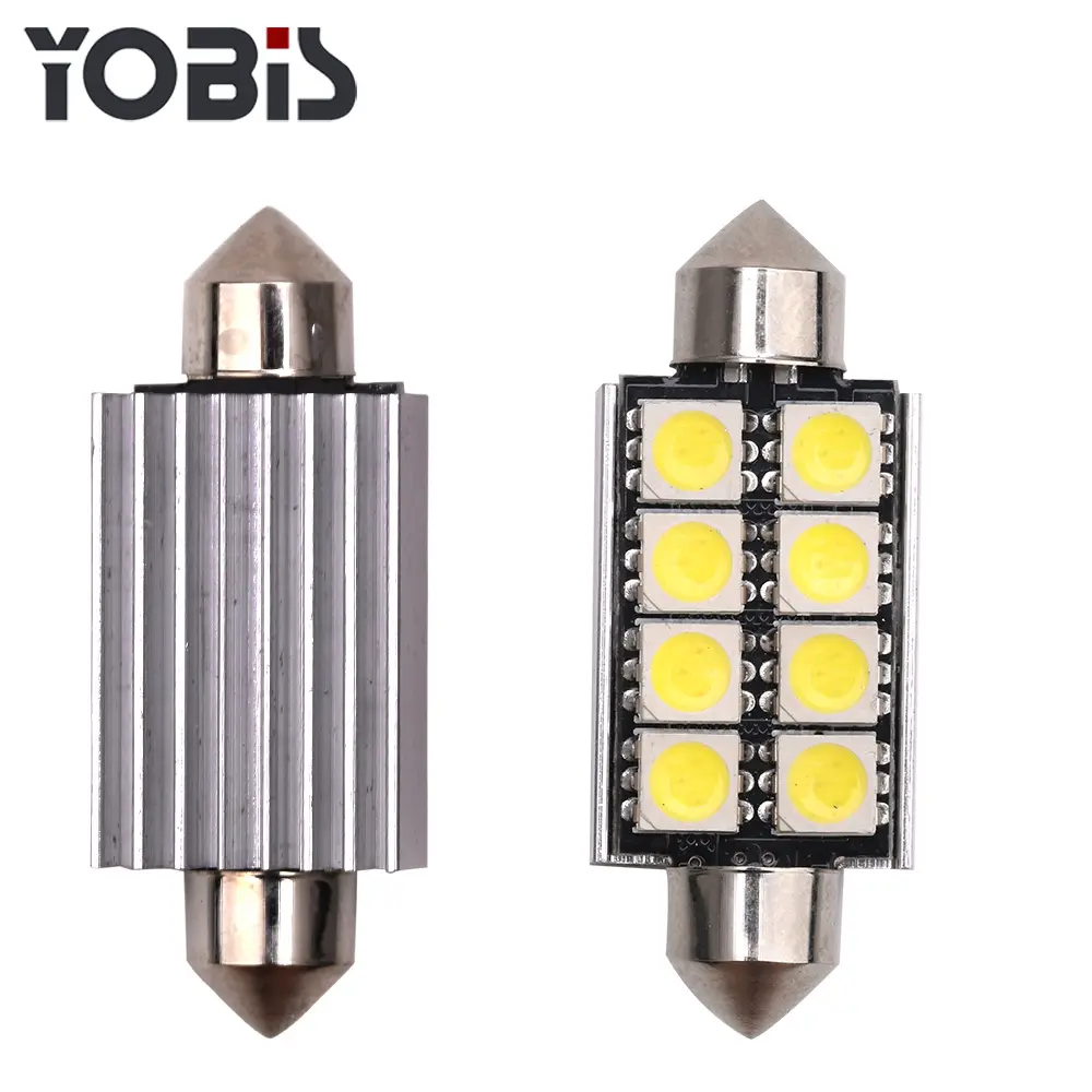 Yobis Bóng Đèn LED Nội Thất Ô Tô Dạng Vòm Hình Nêm Festoon DC12V 5050 8SMD Đèn LED Festoon Màu Trắng Với Nhiều Loại Kích Cỡ