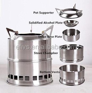 中国野营生存木火炉和铝制烹饪套装类型野营装备 - Product Image 3