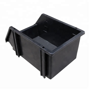 QS大型プラスチック収納引き出しビンスペアパーツ用ブラックプラスチック収納ビン卸売カスタムスタッカブルプラスチックスタッキング - Product Image 5