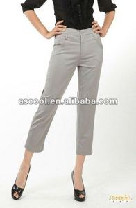 Anti-Boncuklanma Bahar Pamuk Spandex Yüksek Bel Kalem Kapriler