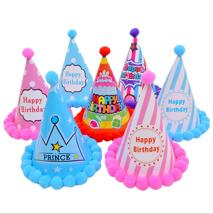 Accettare la Piccola quantità del cappello dei bambini del cappello di compleanno cappello di partito di Plastica del commercio all'ingrosso di prezzi A Buon Mercato cono cappello