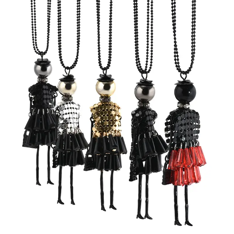 Collier pour pendentif en forme de poupée pour femmes, de style féminin, bijoux de grande marque, 2018