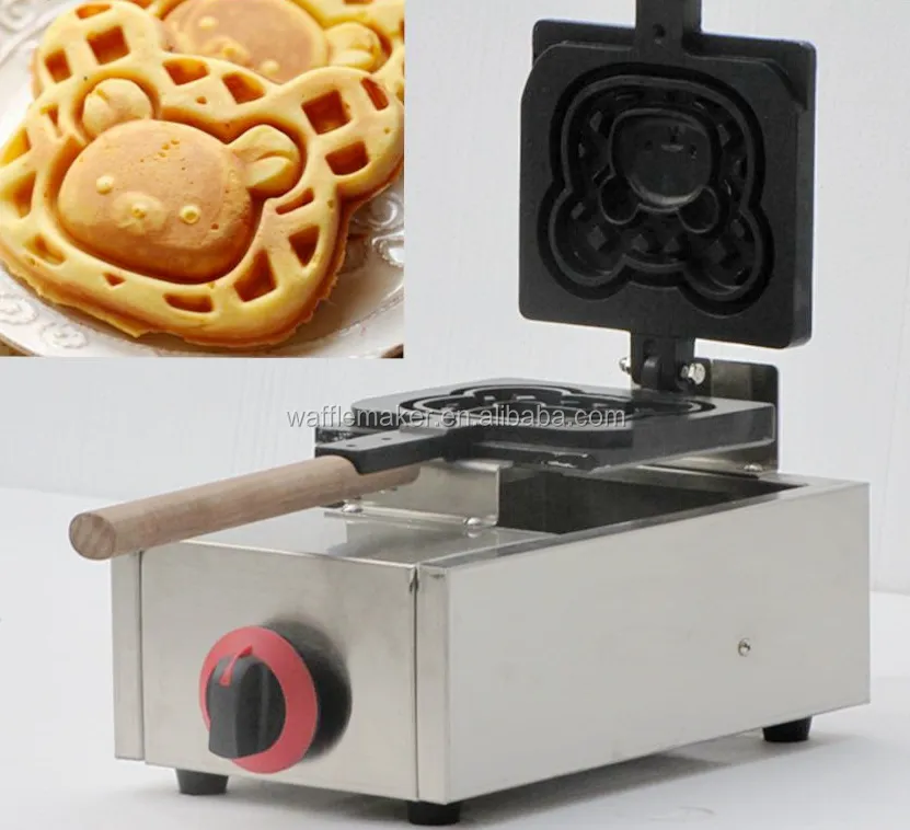 Roti Mesin Gas Beruang Bentuk Waffle Maker Kartun Hewan Kue Cetakan Roti untuk Dijual