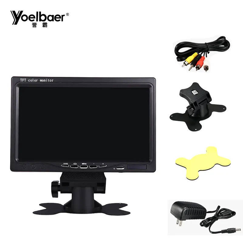 Yoelbaer-Monitor LCD para coche, dispositivo AV HD MI VGA 1024P, autobús plegable, TV de 7 pulgadas