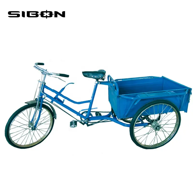 SIBON B0340106-triciclo de carga con pedal y cabina abierta, con marco de acero al carbono para adultos, 26"